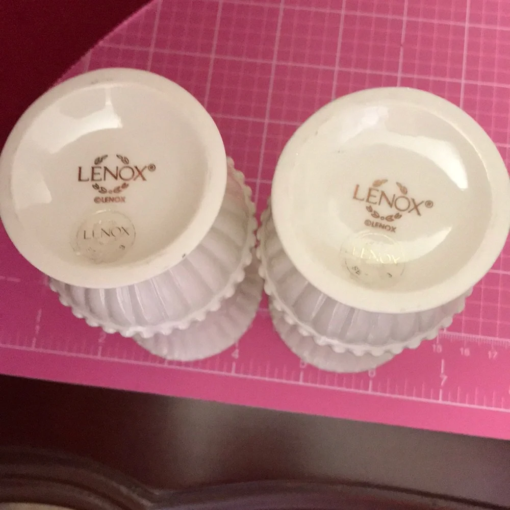 Pair of LENOX Beaded Porcelain Vase